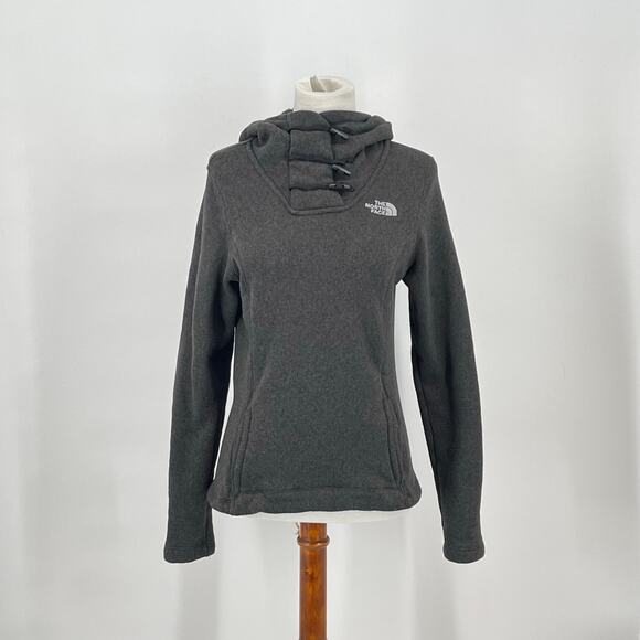 North Face Jacket Crescent Fleece Hooded Pullover Fleece Toggle High Neck Size S - Picture 1 of 8